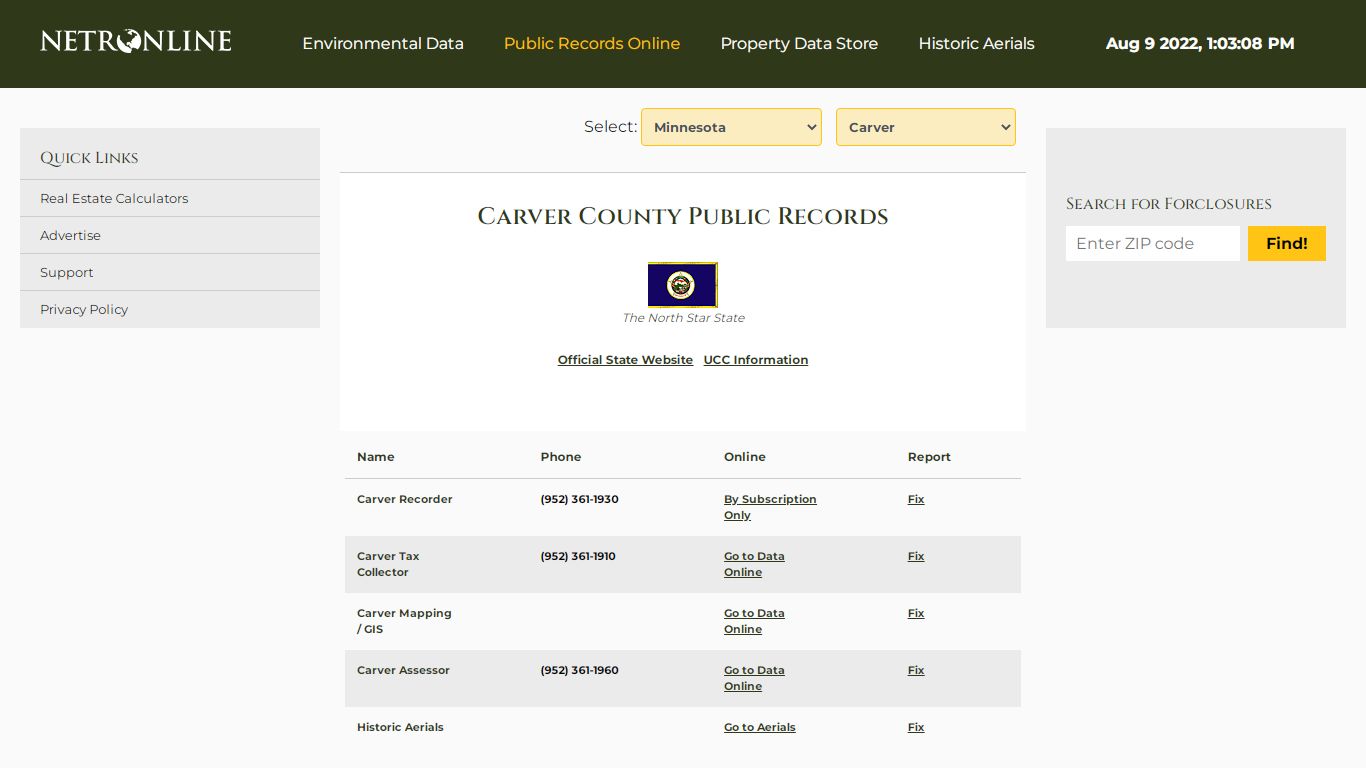 NETR Online • Carver • Carver Public Records, Search ...