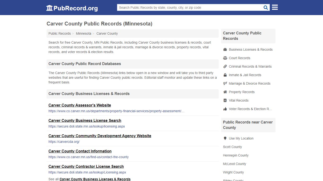 Free Carver County Public Records (Minnesota Public Records)